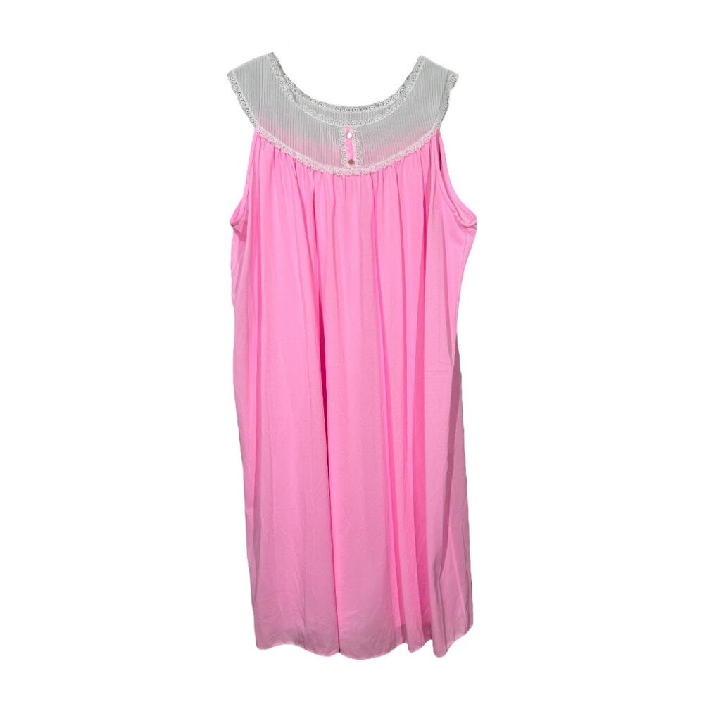 Vintage Pink Nightgown with Gray Trim